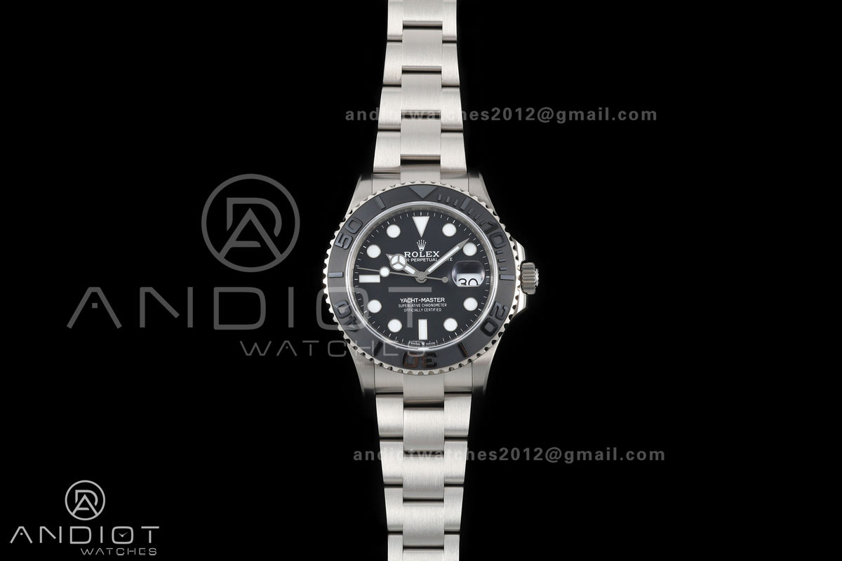 Yacht-Master 226627 Titanium QF 1:1 Best Edition Black Dial on Titanium Bracelet JH3235 V18 (Free Sprung)